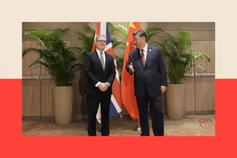 Stefan Rousseau/PA Wire Prime Minister Sir Keir Starmer during a bilateral meeting with President Xi Jinping of China, at the Sheraton Hotel 