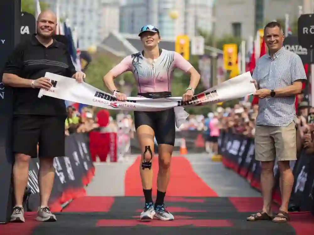 Aliisa Heiskanen of Gatineau was the first female to finish the Ironman in 9:32:46.