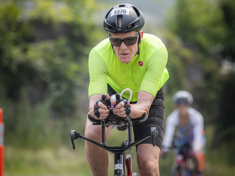 Jon Hooper, who was taking part in the Ironman race and raising money in honour of his late wife, Sindy Hooper, for The Ottawa Hospital.