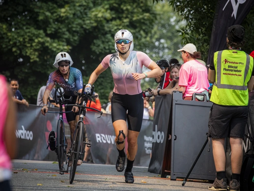 Aliisa Heiskanen of Gatineau was the first female to finish the Ironman in 9:32:46.