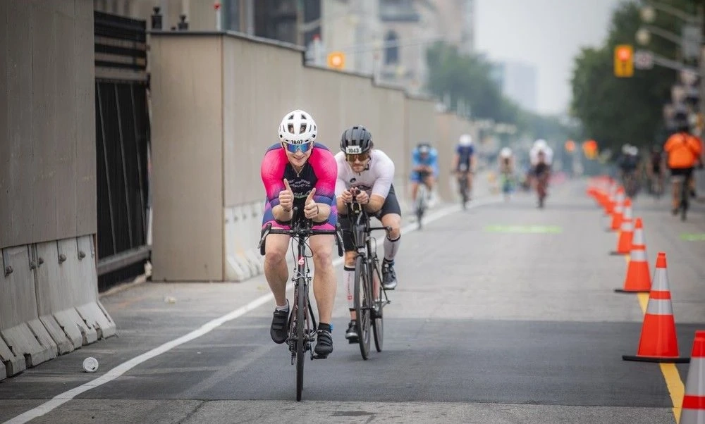 Athletes compete in the first-ever IRONMAN Canada-Ottawa on Sunday, Aug. 3, 2025.