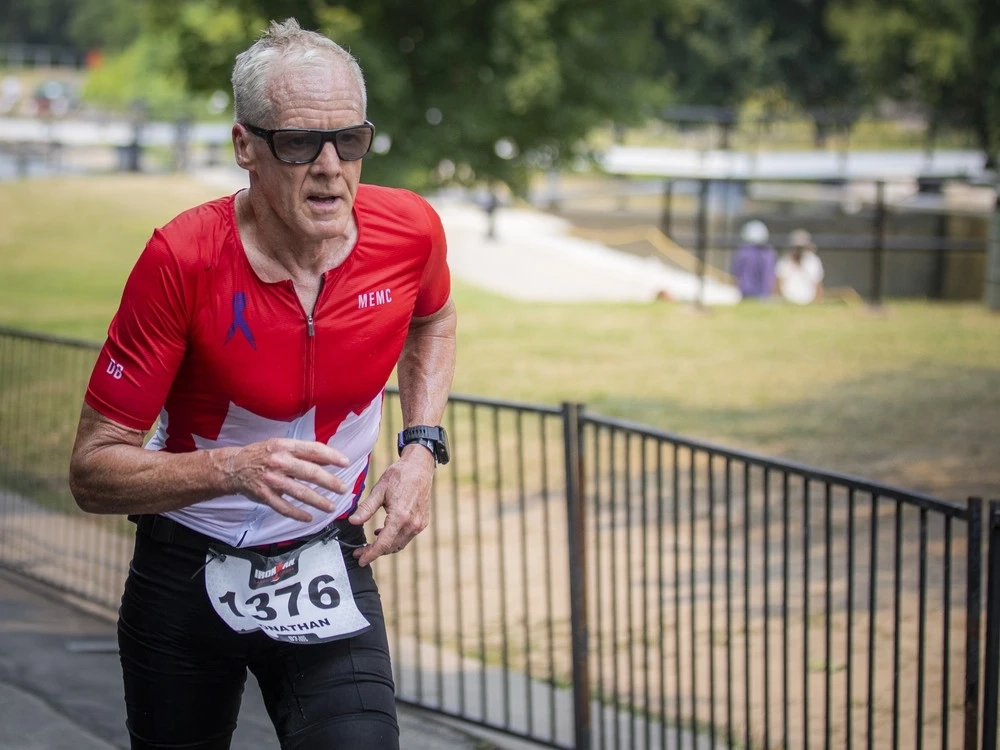 Jon Hooper, who was taking part in the Ironman race and raising money in honour of his late wife, Sindy Hooper, for The Ottawa Hospital.