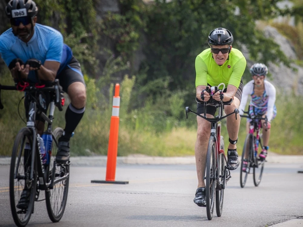 Jon Hooper, who was taking part in the Ironman race and raising money in honour of his late wife, Sindy Hooper, for The Ottawa Hospital.