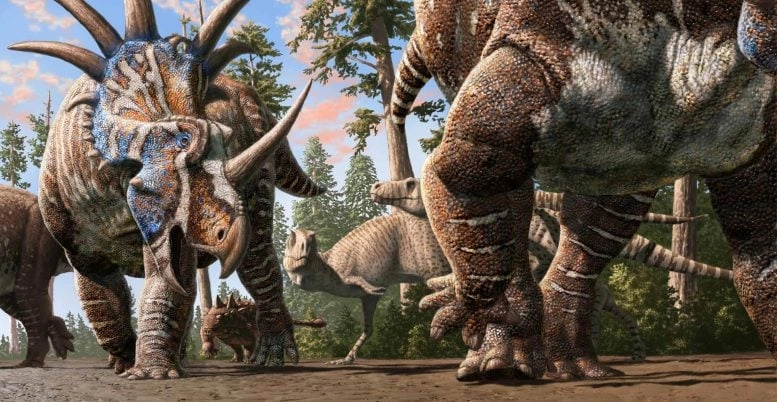 Multiple Species Dinosaur Herd