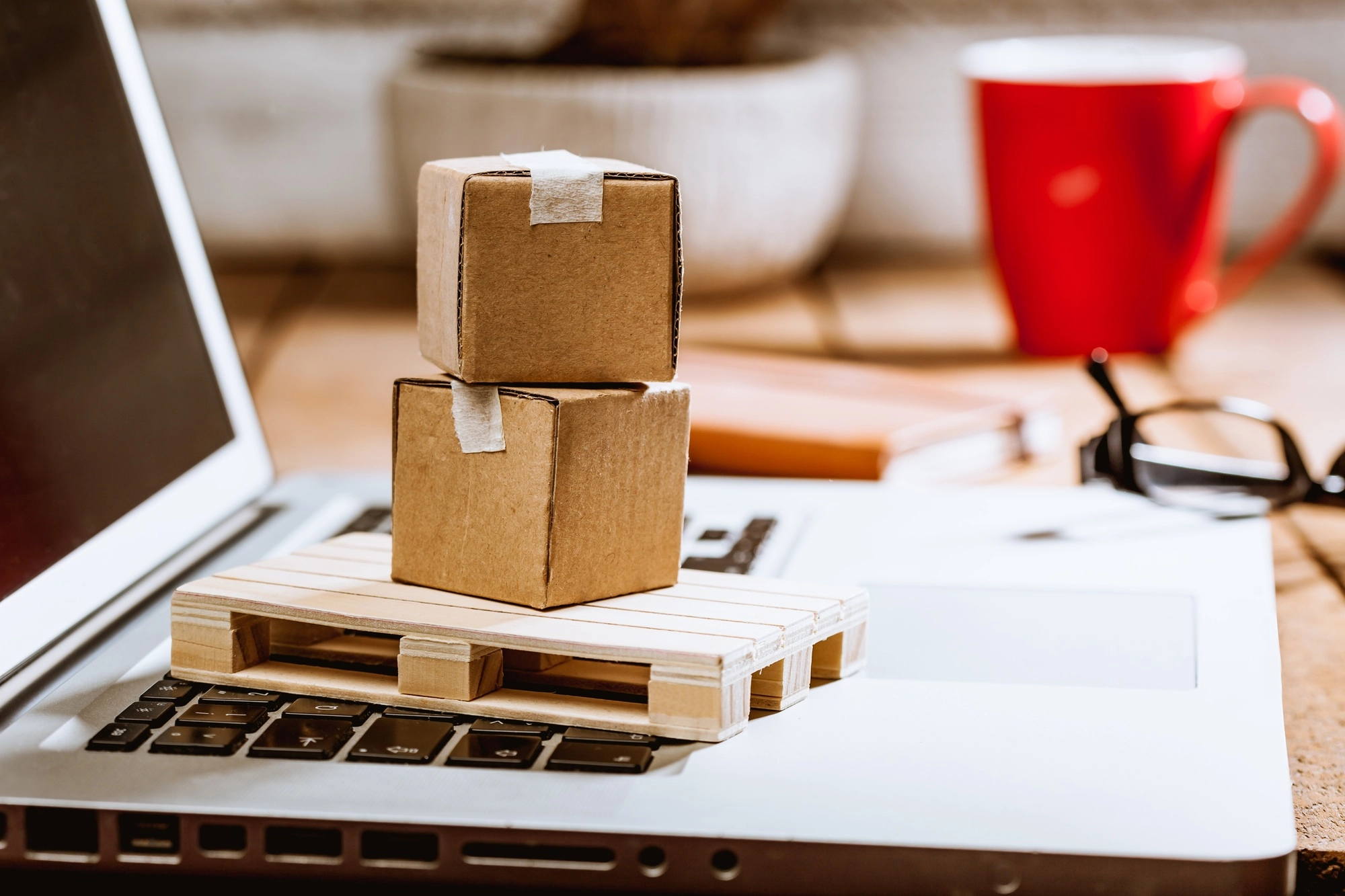 Global online shopping transportation and fulfillment concept image