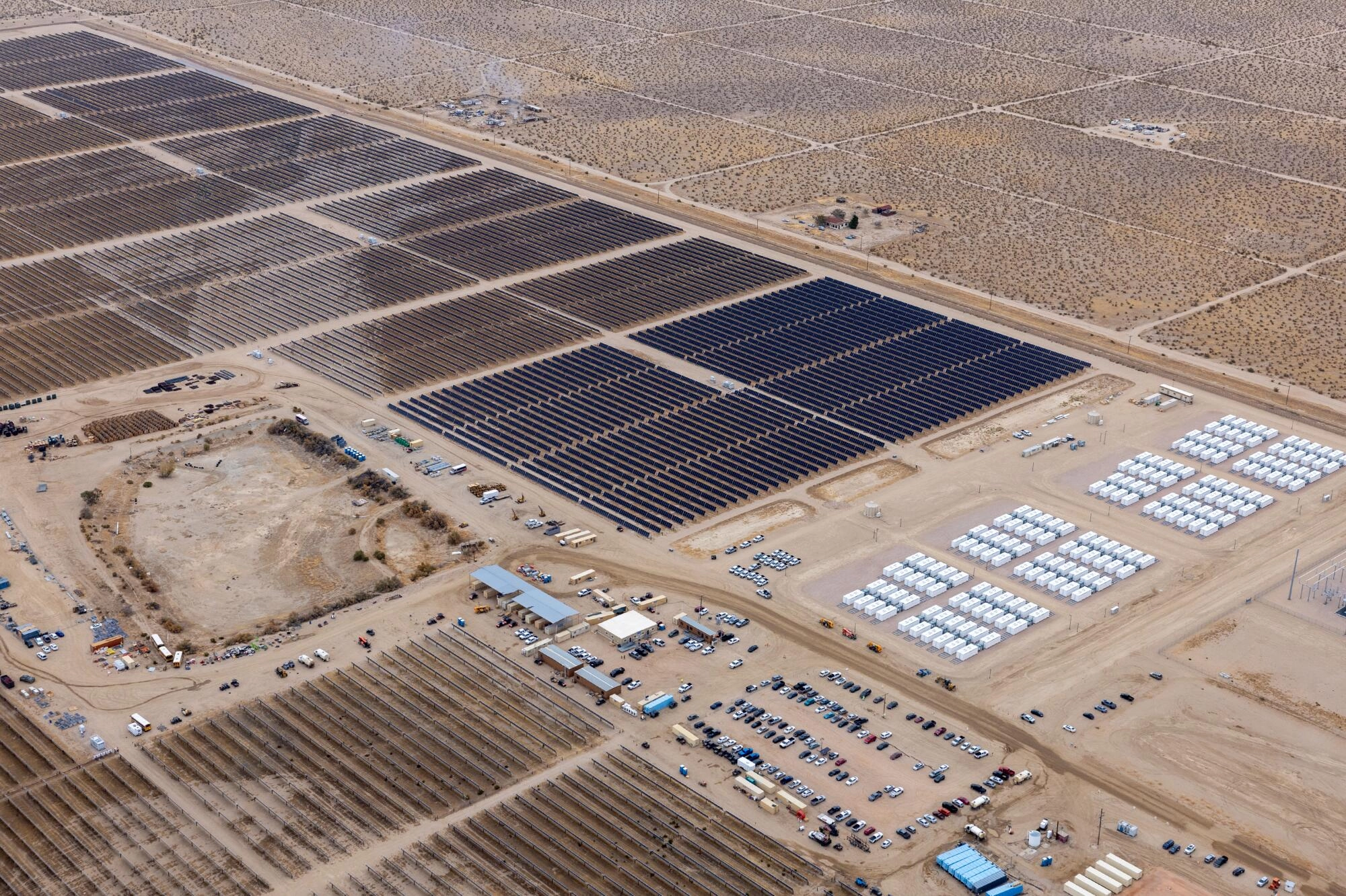The Los Angeles Department of Water and Power's biggest solar and battery storage plant, the Eland Solar and Storage Center 