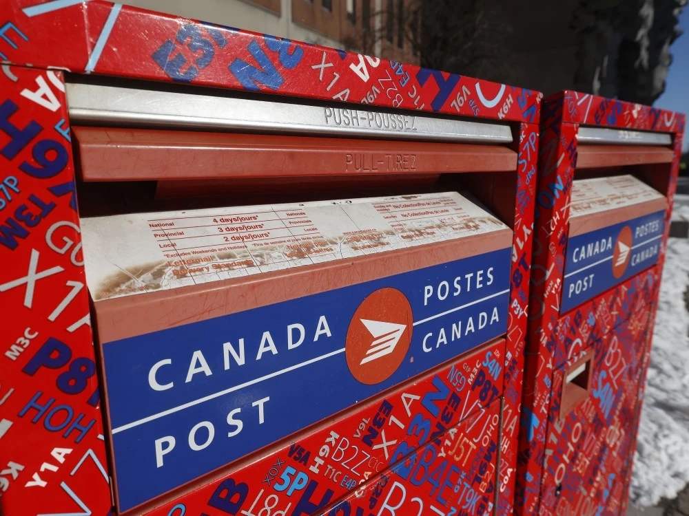 Canada Post mailboxes are seen in Ottawa on Friday, Dec. 13, 2024.