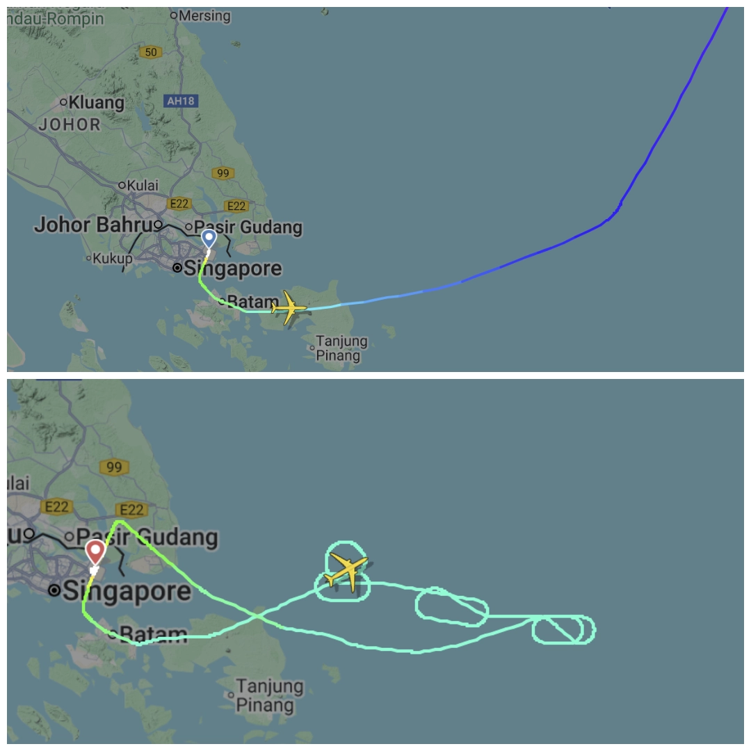 SQ600: Comparison of typical flight profile vs profile on Aug 4 morning.