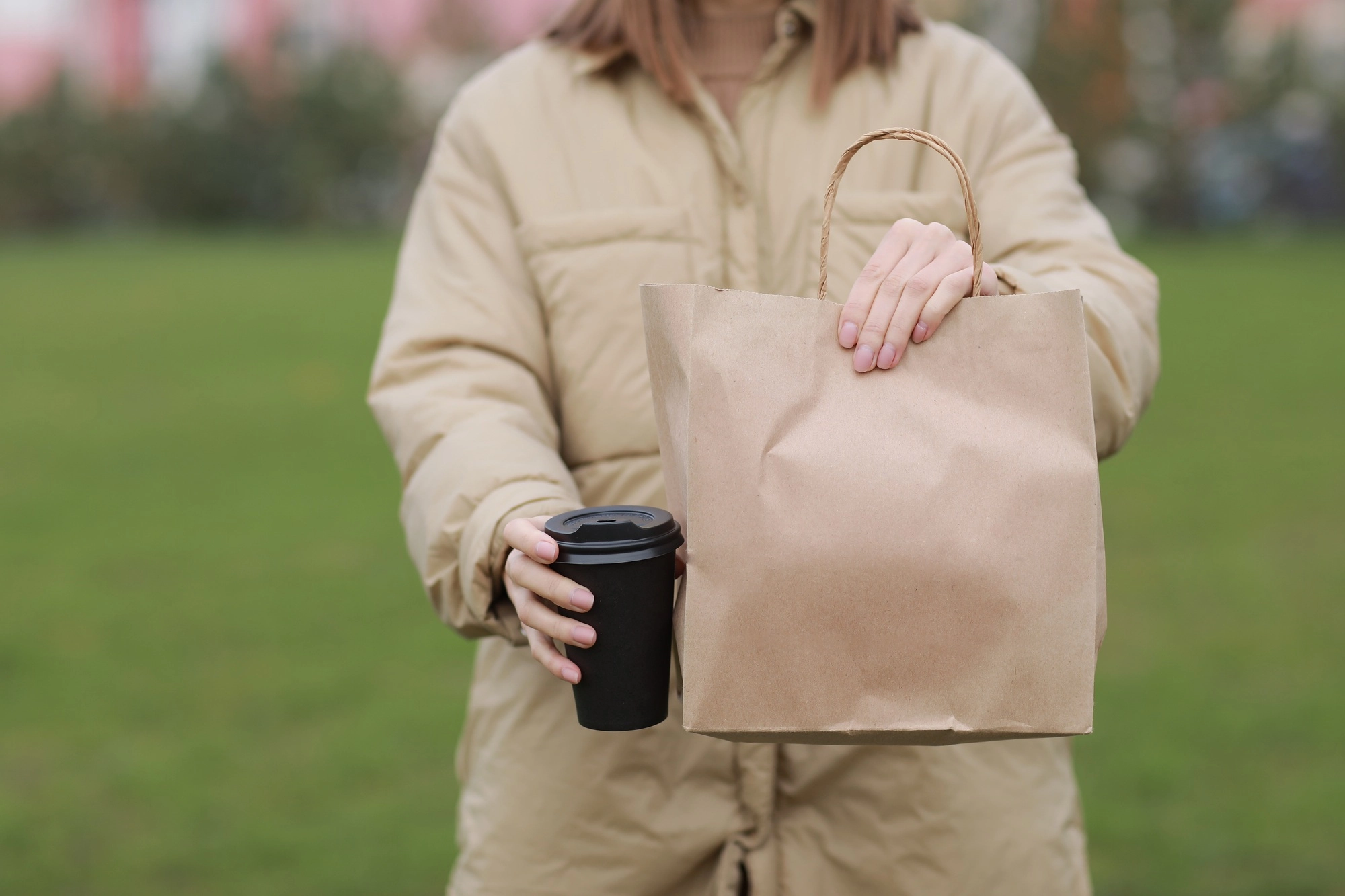 Takeaway cup with coffee, mock up for identity branding.