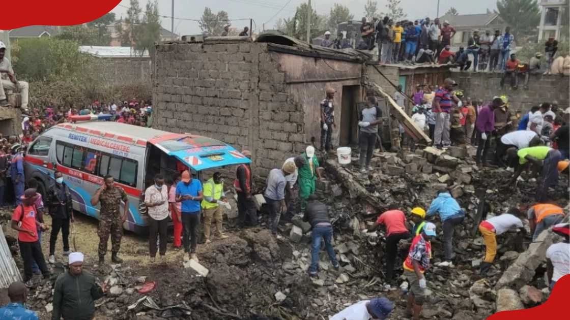 AMREF chopper crash scene.