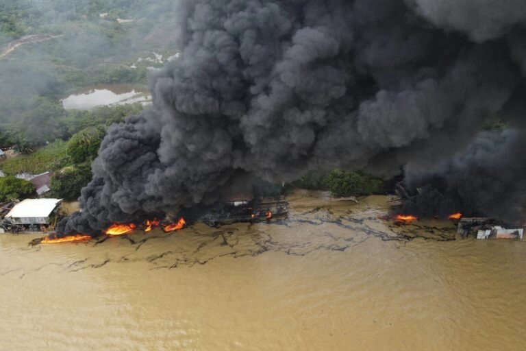 Although operations like Green Shield are useful, experts say that they are not the solution for combatting illicit activities in the Amazon in the long run, as activities such as illegal mining continue to expand. Image courtesy of the UAE Ministry of Interior.