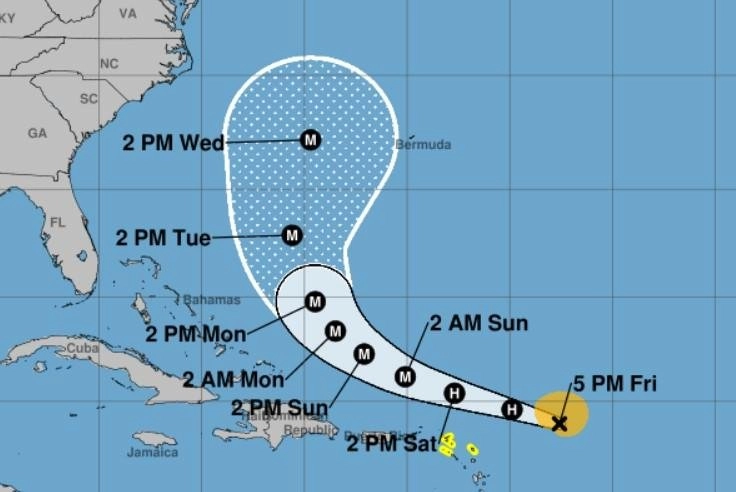 Hurricane Erin is forecast to become a major hurricane by 2 a.m. Sunday. Tracking by the National Hurricane Center