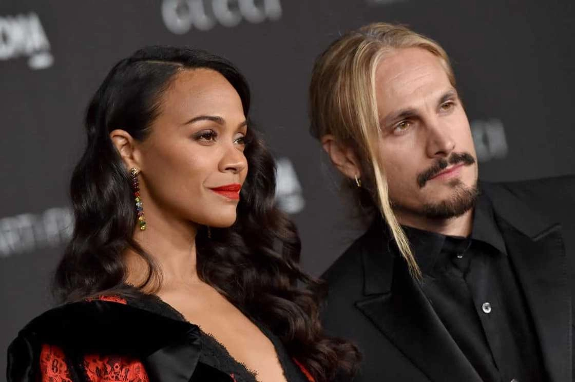 Marco Perego and Zoe Saldana attend the 2019 LACMA Art + Film Gala