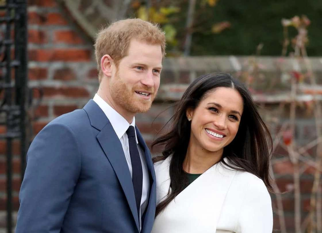 Prince Harry and actress Meghan Markle during an official photocall to announce their engagement