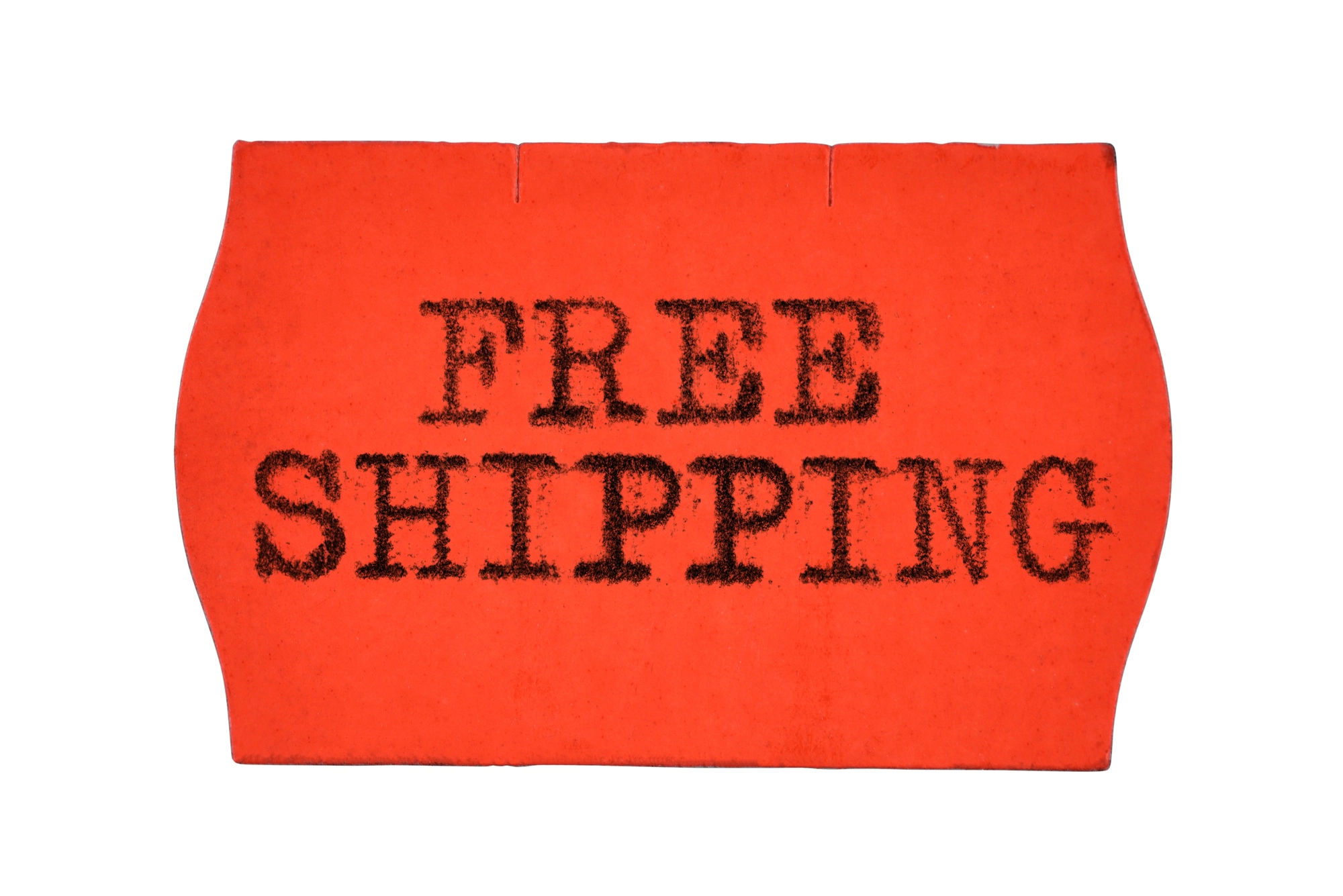 Free Shipping red price tag sticker isolated