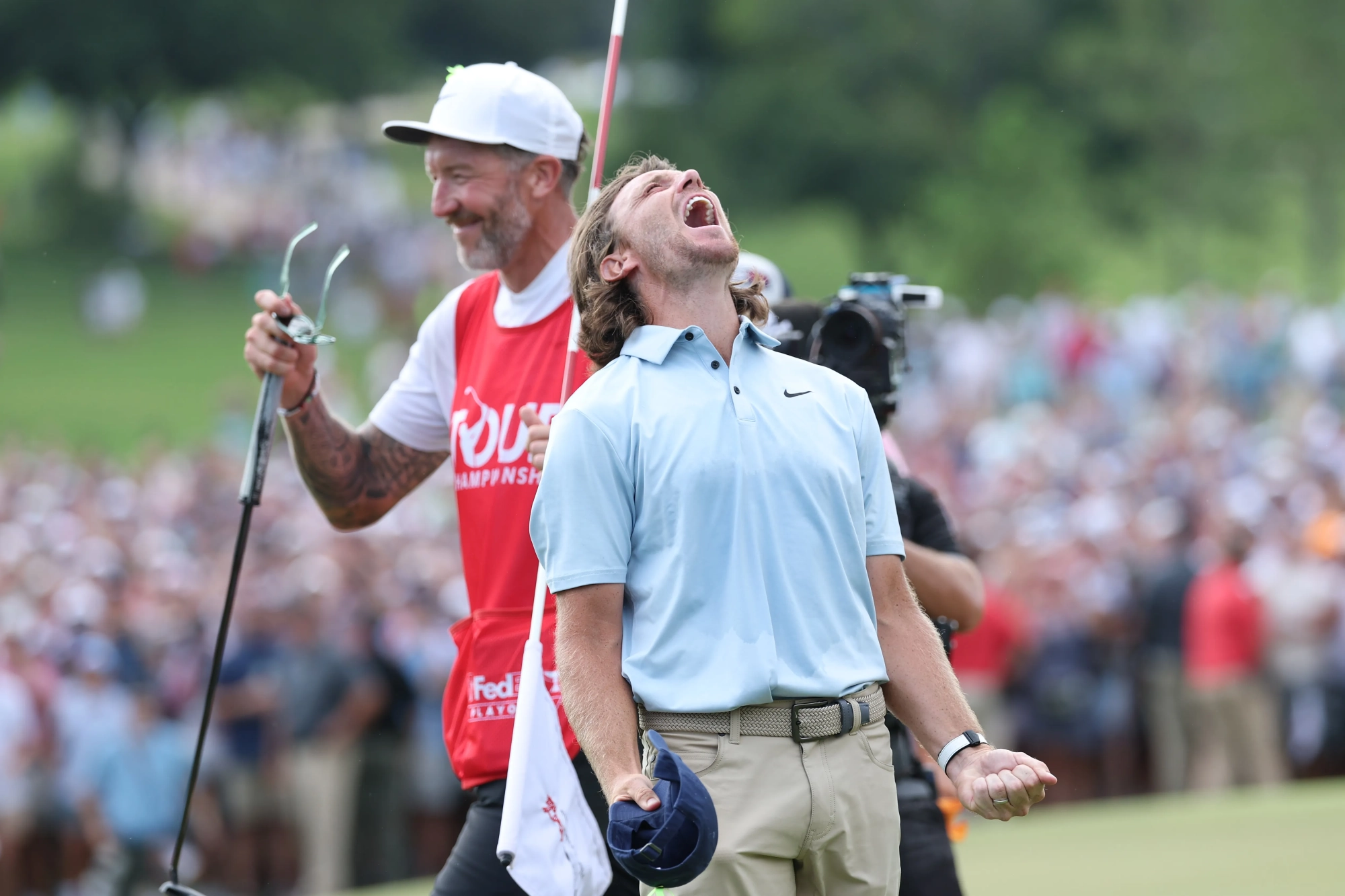 Fleetwood roared to the crowd as he finally got the PGA Tour monkey off his back
