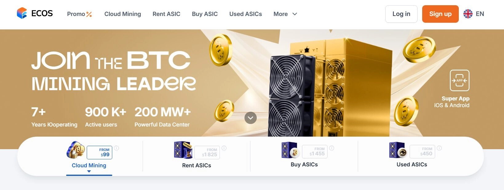 2. ECOS  All-in-One Mobile App with Wallet and Cloud Mining