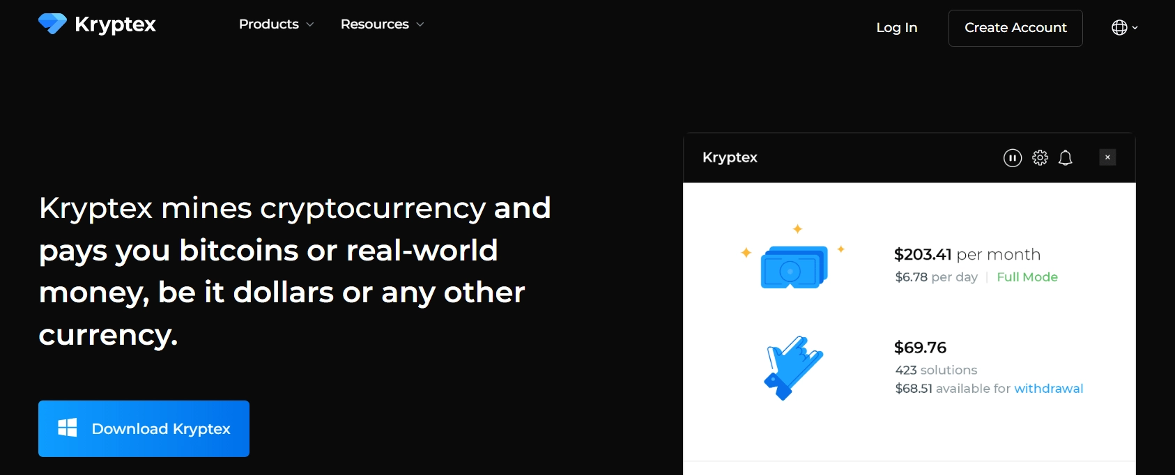 4. Kryptex  Lightweight Automated Mining with Flexible Withdrawals