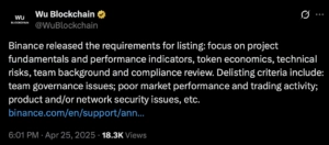 Binance Unveils New Listing & Delisting Process for Tokens