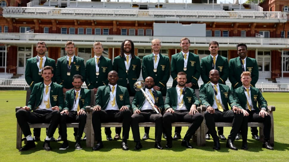South Africa's Victorious WTC Squad Celebrates at Lord's after Historic Win