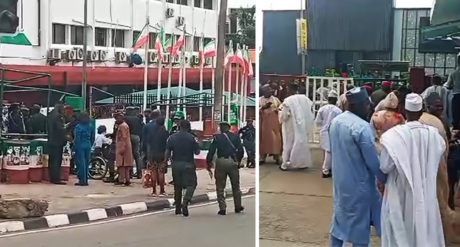 PDP National Secretariat Tense: Factions Clash, Security Blocks Entry
