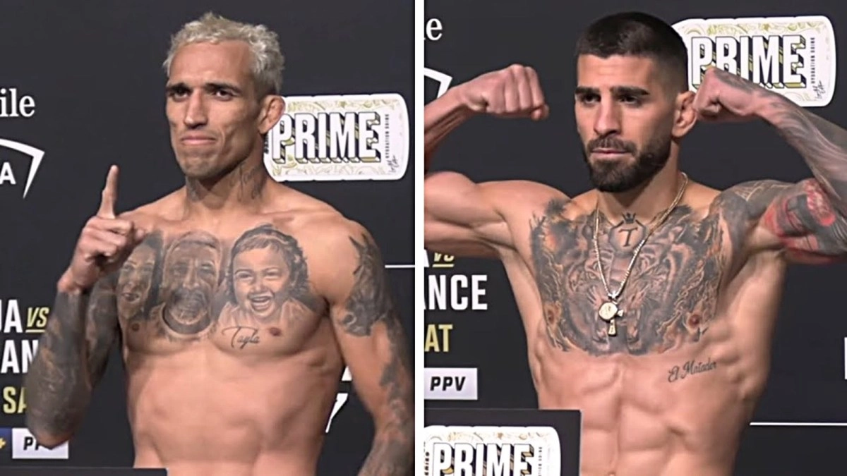 UFC 317 Lightweight Title Fight: Topuria vs. Oliveira Weigh-in Video