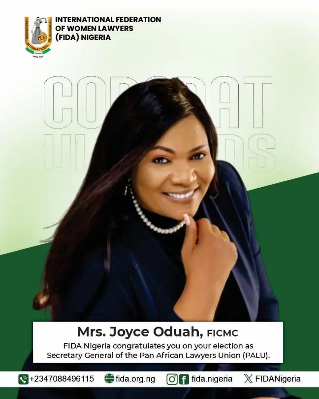 PALU Elects Mrs. Joyce Oduah as Secretary General: A Triumph for African Women in Law