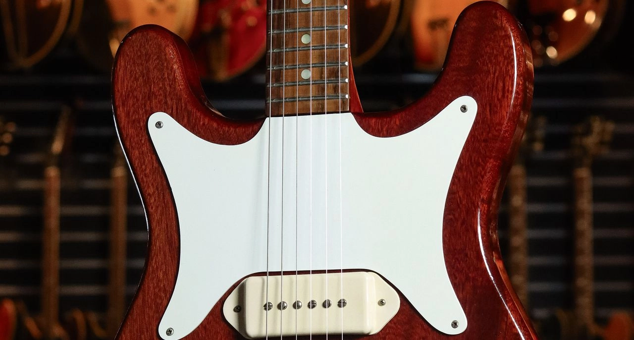 Rare Late-1960s Epiphone Coronet with Cream P-90 Pickup and V Neck Profile