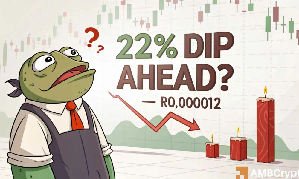 PEPE Memecoin Faces Potential 22% Drop Amid Bearish Reversal Pattern
