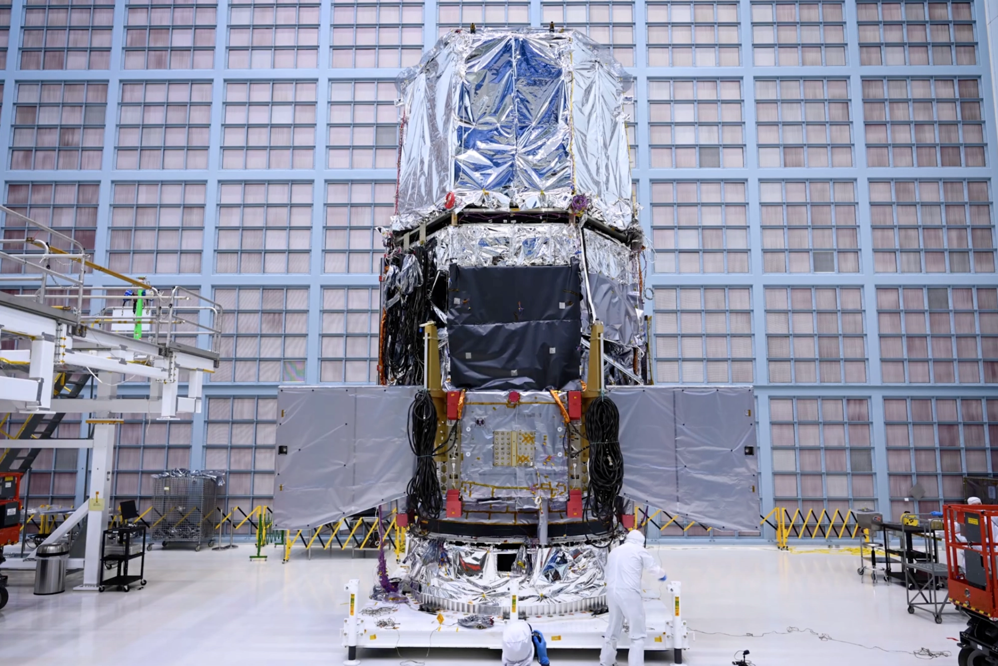 NASA Successfully Installs Sunshields on Nancy Grace Roman Space Telescope