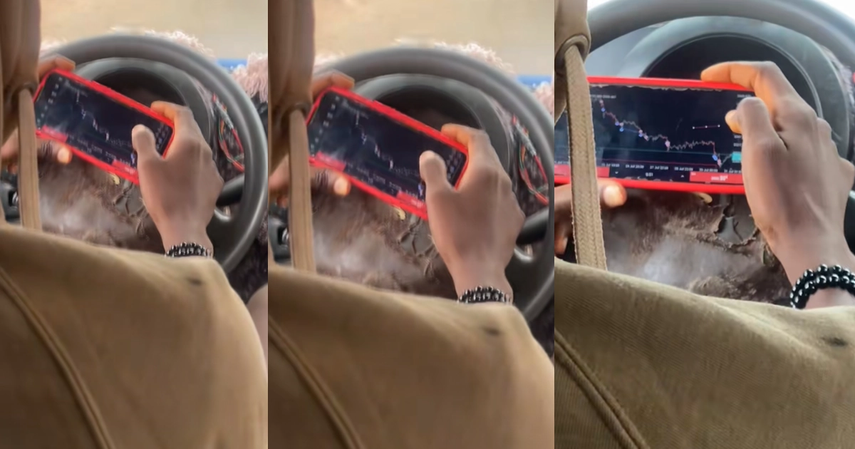 Enugu Driver Shockingly Trades Cryptocurrency While Driving