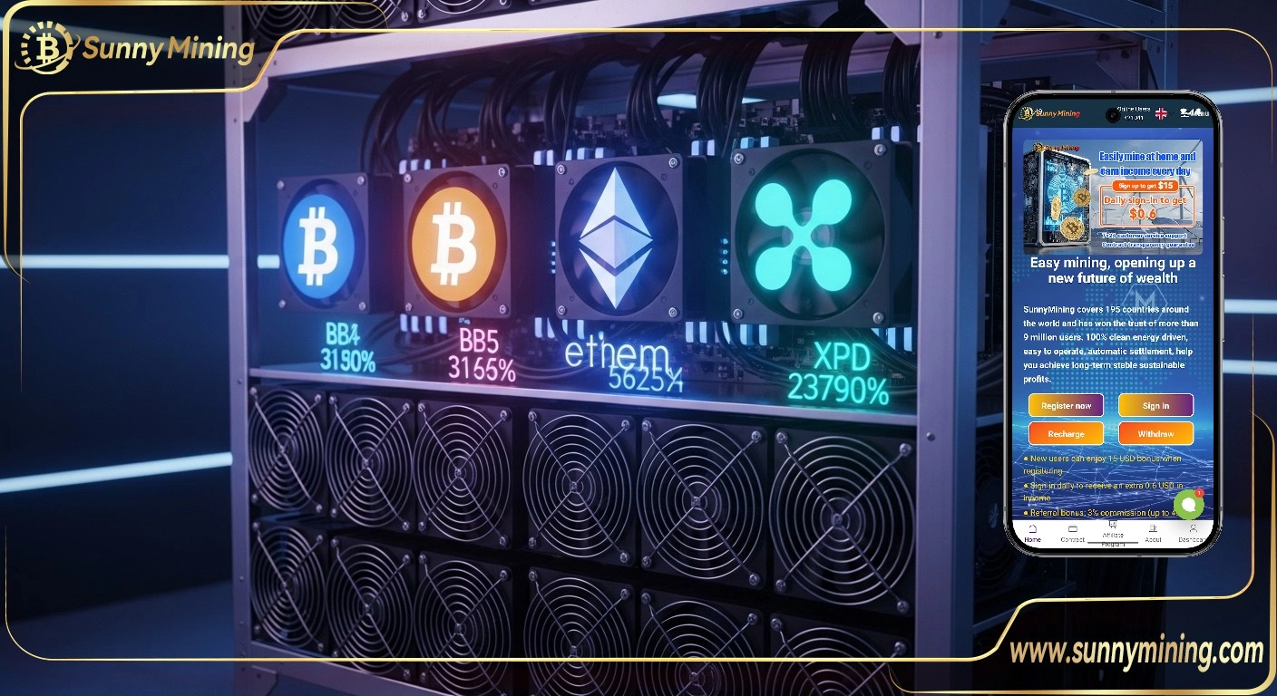 Earn Daily Income with Sunny Mining's Reward-Based Cloud Mining Program - Start Mining BTC, ETH, XRP Today!