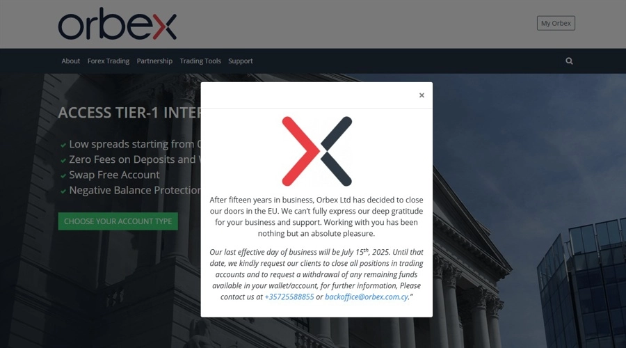 Orbex Ceases EU CFDs Business & Surrenders CIF License