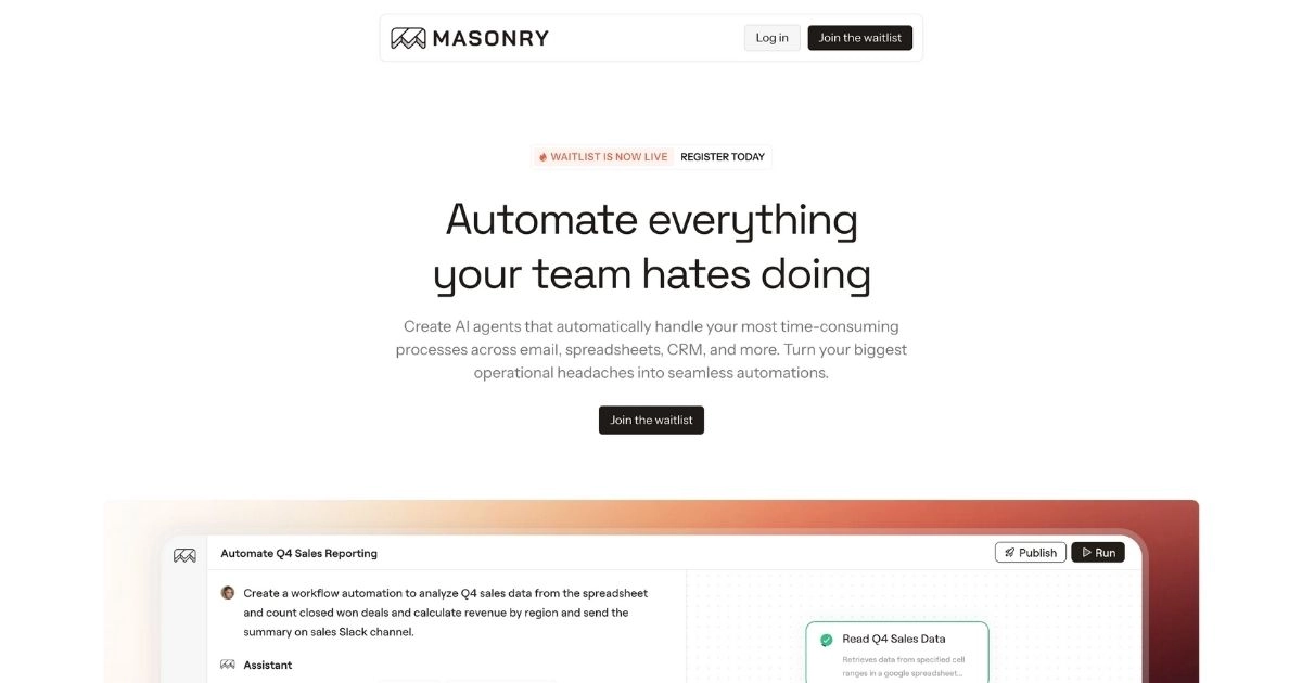Boost Business Efficiency with Masonry's AI Automation Platform