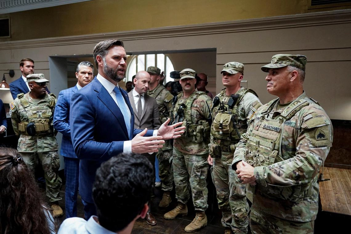 Trump Officials Thank Troops in DC Amid Anti-Crime Crackdown